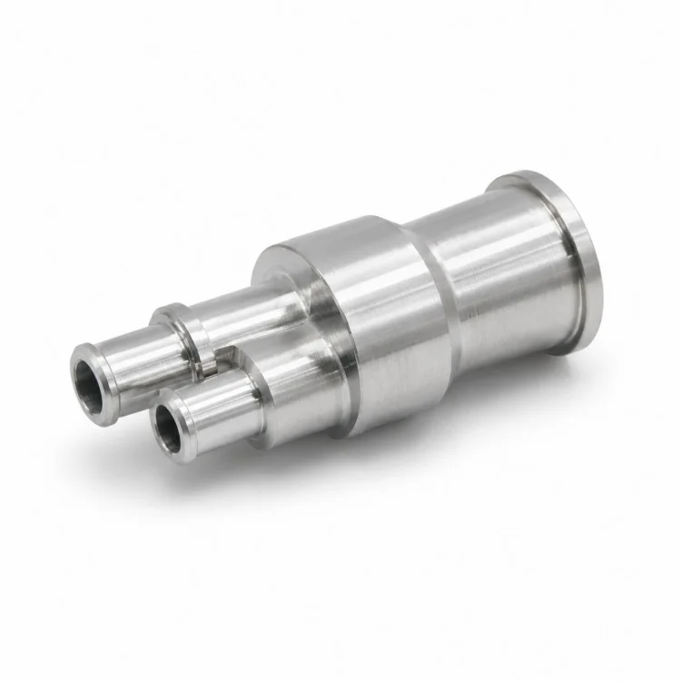 Đầu nối đa tạp cổng kép được gia công CNC chính xác